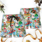 Christmas Santa Aloha Beach Vibe - Beach Short Reefox - Owls Matrix LTD