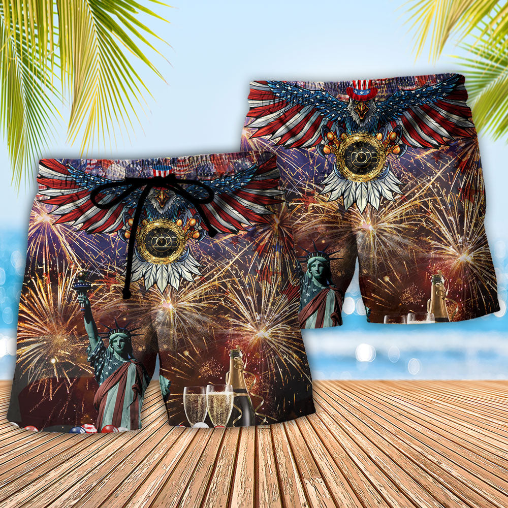 America's New Beginning 2023 Firework - Beach Short Reefox - Owls Matrix LTD