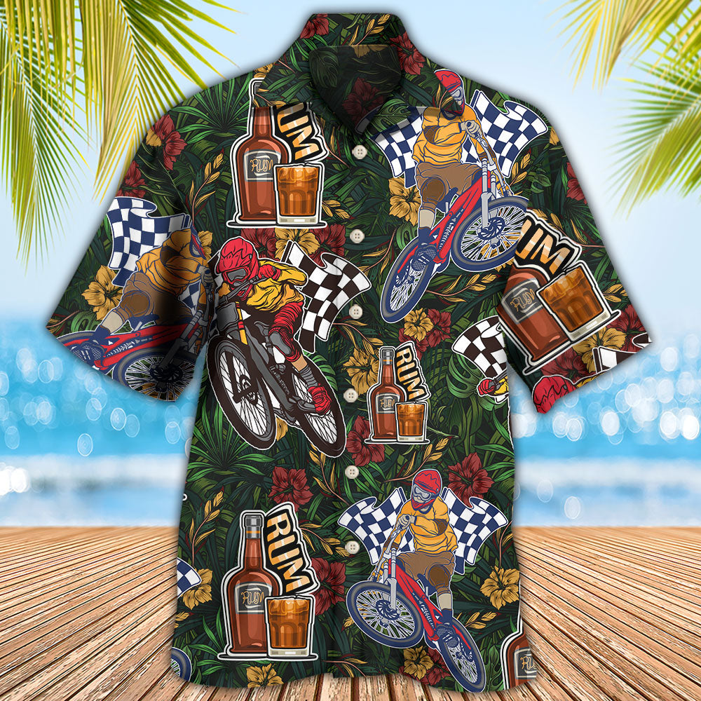 Wine I Like Rum And Mountain Biking - Hawaiian Shirt - Reefox