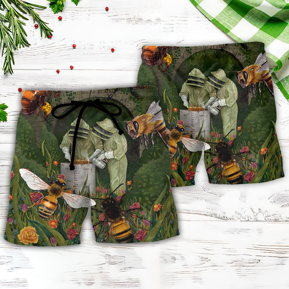 Bee Alert Beekeeper Vintage Style - Beach Short - Owls Matrix LTD