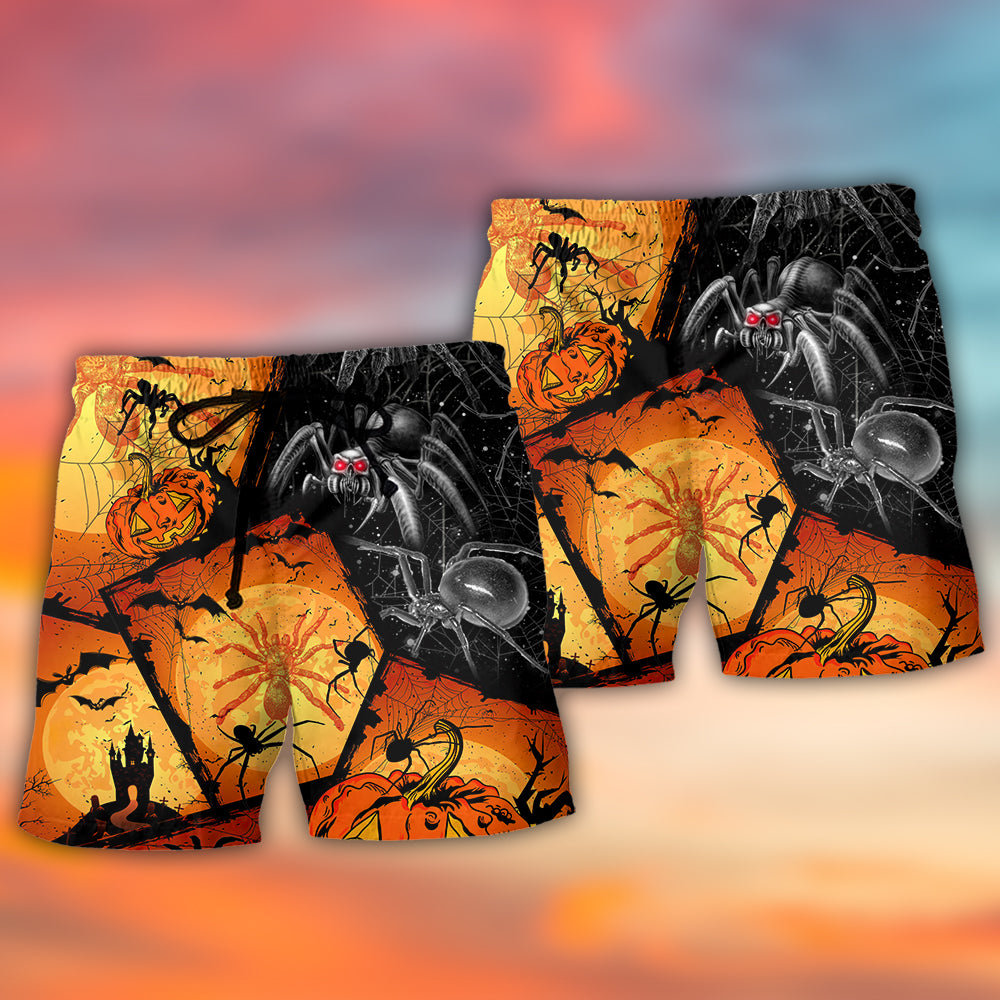 Halloween Spider Pumpkin Scary - Beach Short Reefox - Owls Matrix LTD