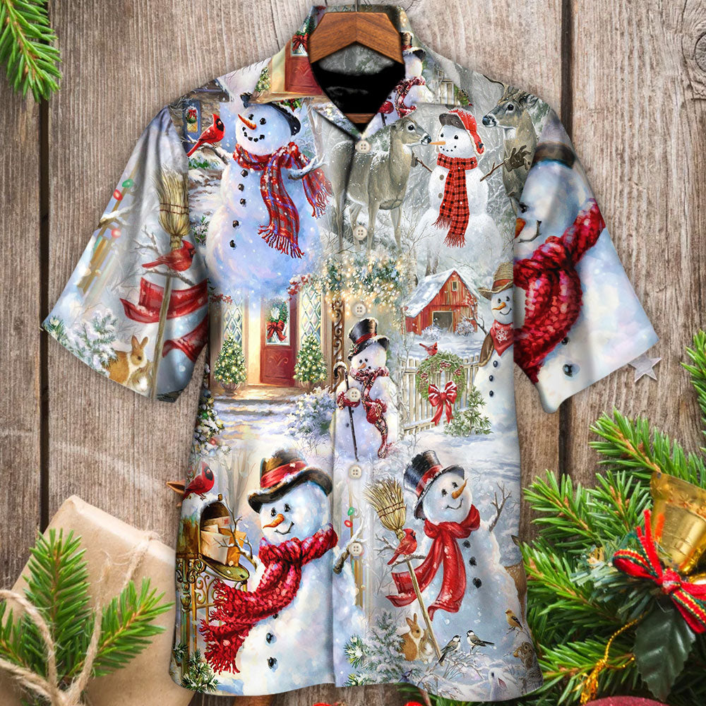 Christmas Snowman Merry Xmas - Hawaiian Shirt - Reefox