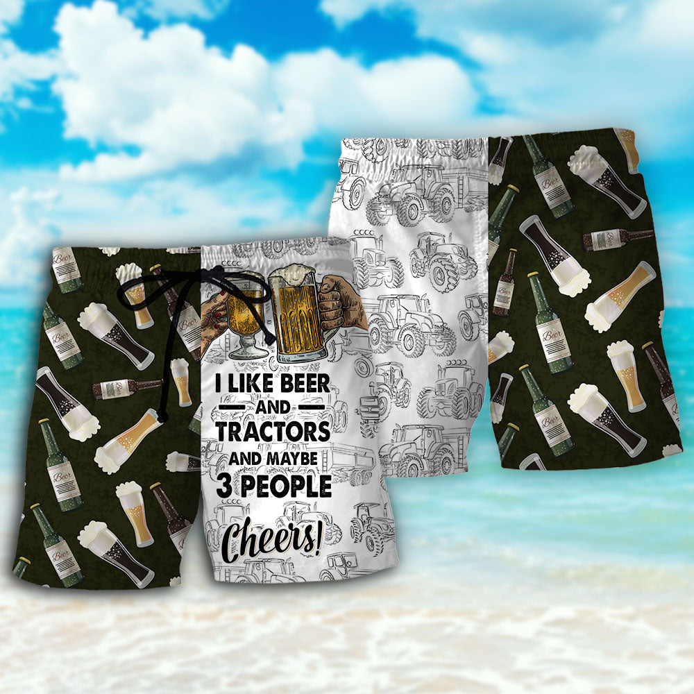 Beer I Like Beer And Trators And Maybe 3 People - Beach Short Reefox - Owls Matrix LTD