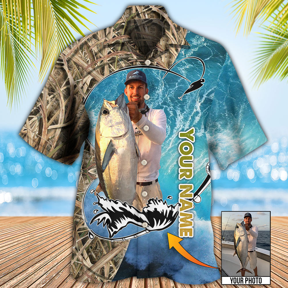 Fishing Blue Water Cool Custom Photo Personalized - Hawaiian Shirt - Reefox