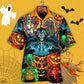 Halloween Scary Skull Pumpkin Horror Art Style - Hawaiian Shirt - Reefox
