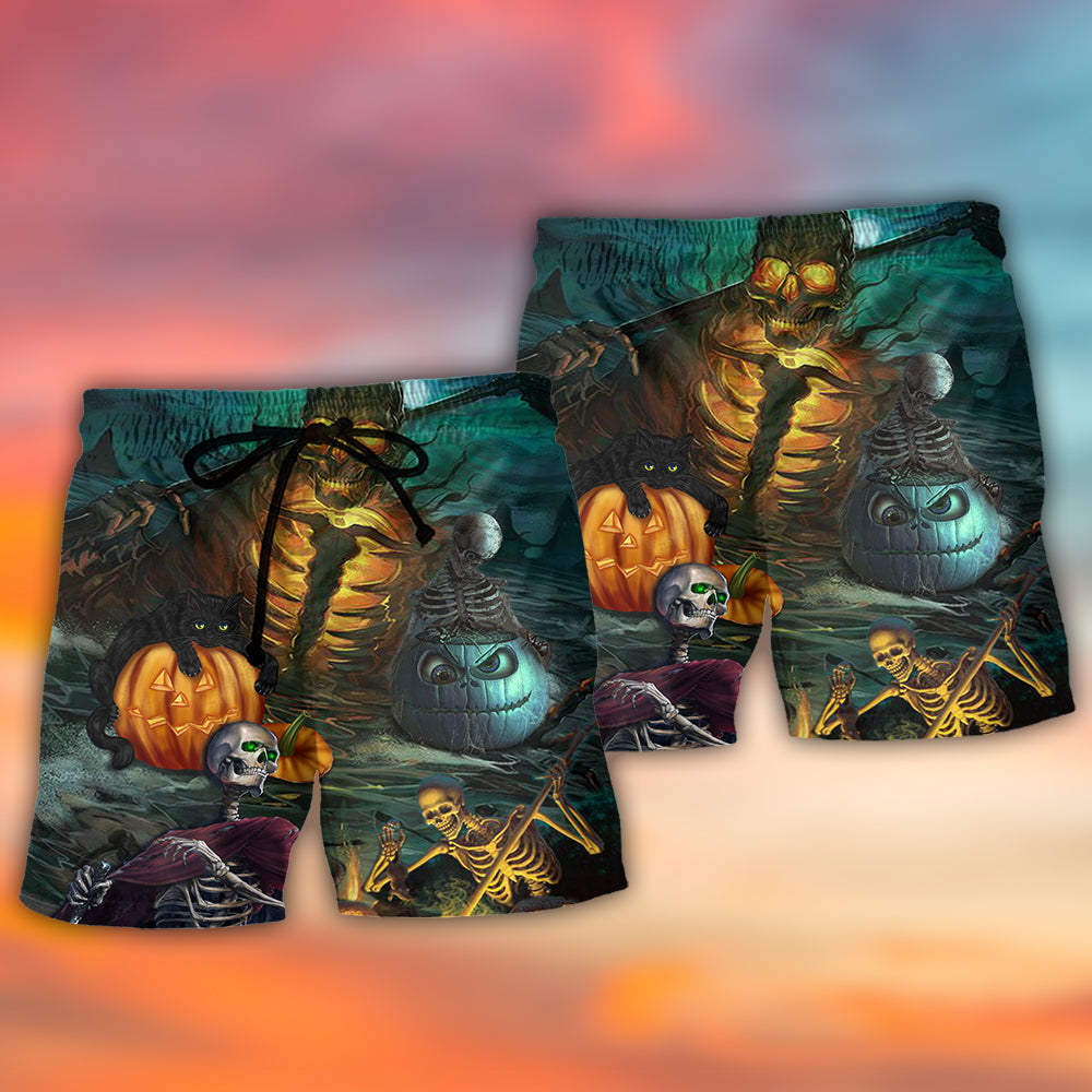 Halloween Skull Dark Scary - Beach Short Reefox - Owls Matrix LTD