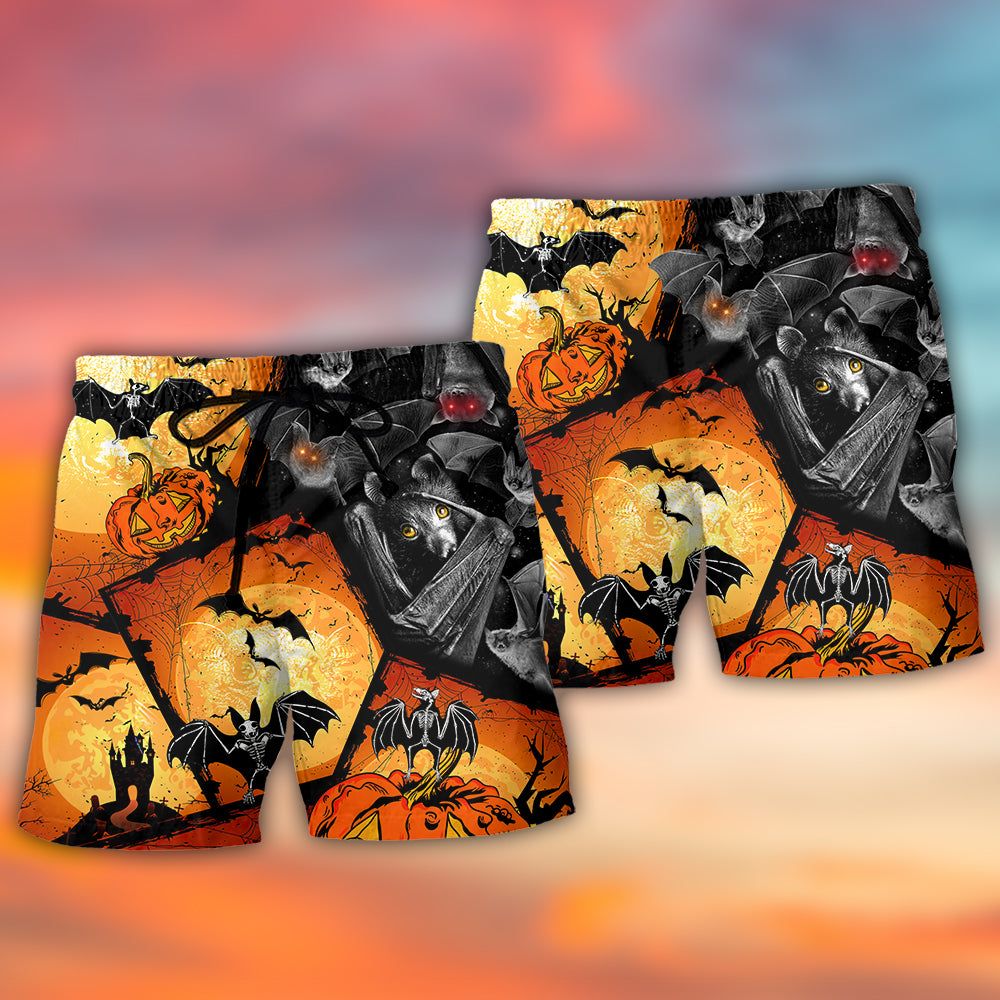 Halloween Bat Pumpkin Scary - Beach Short Reefox - Owls Matrix LTD