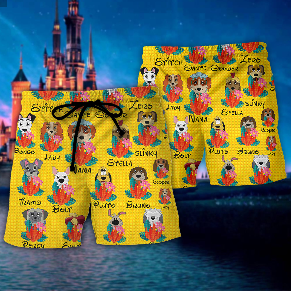 Dog Of DN Funny Dog Tropical Floral Lego Style Lovers Dog - Beach Short Aloha Closet