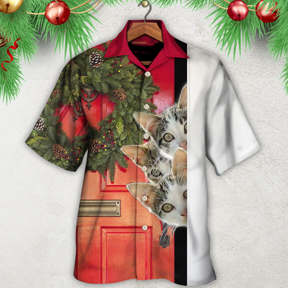 Christmas Cat Looking Forward To Christmas - Hawaiian Shirt - Reefox