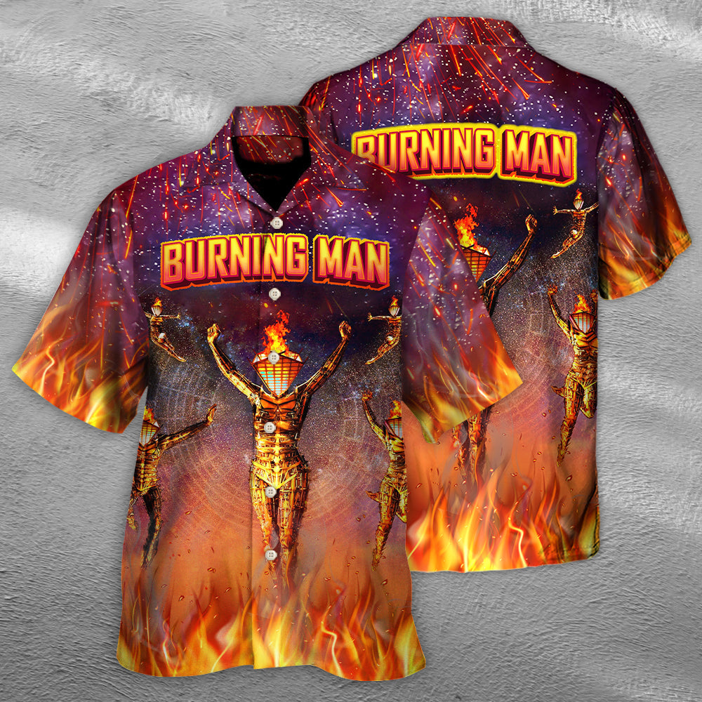 Music Event Burning Man Built To Burn Burning Man - Hawaiian Shirt - Reefox