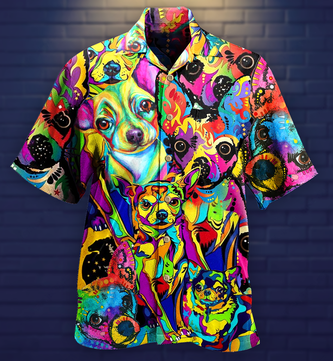 Chihuahua Colorful Painting - Hawaiian Shirt - Reefox