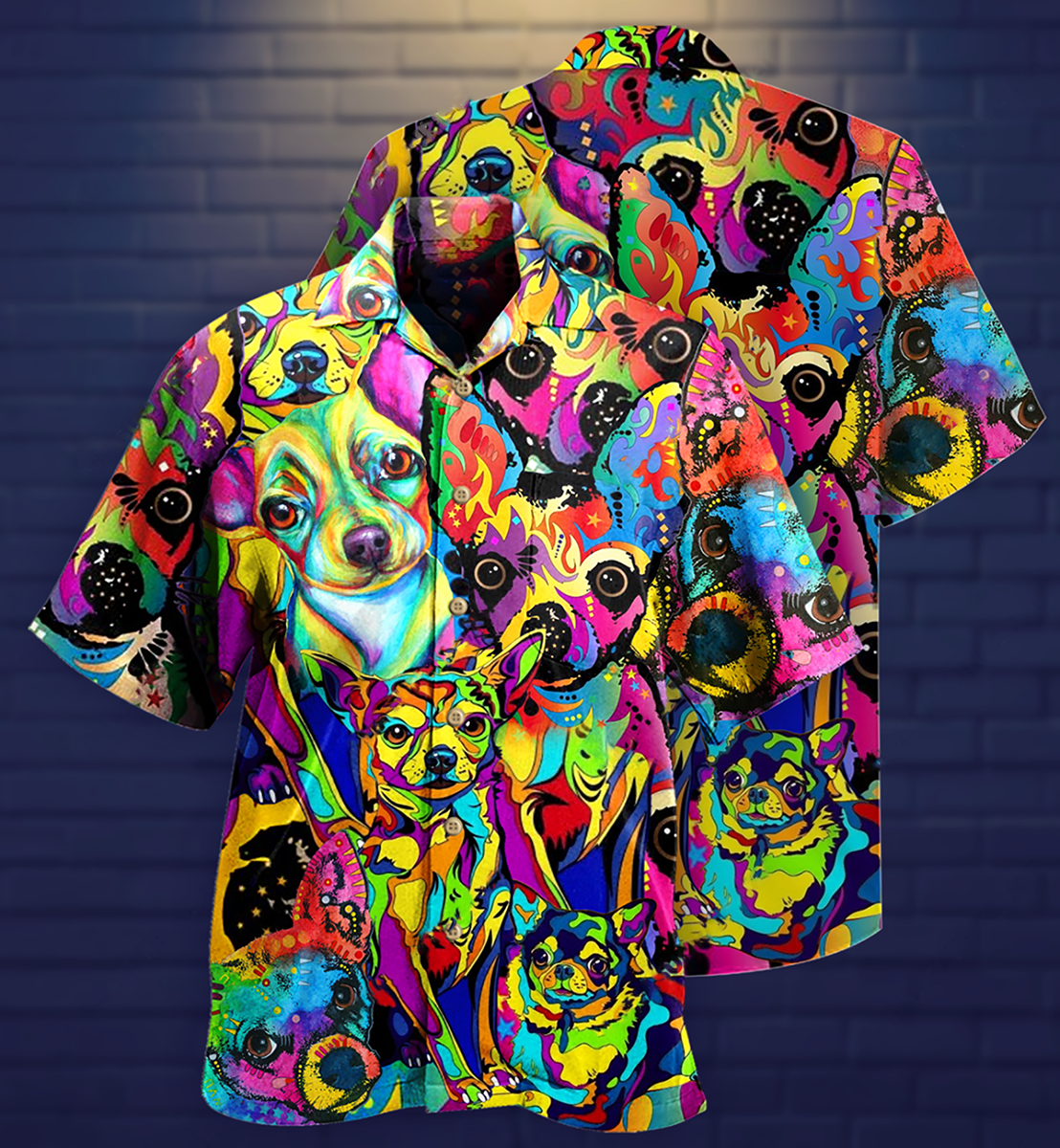 Chihuahua Colorful Painting - Hawaiian Shirt - Reefox