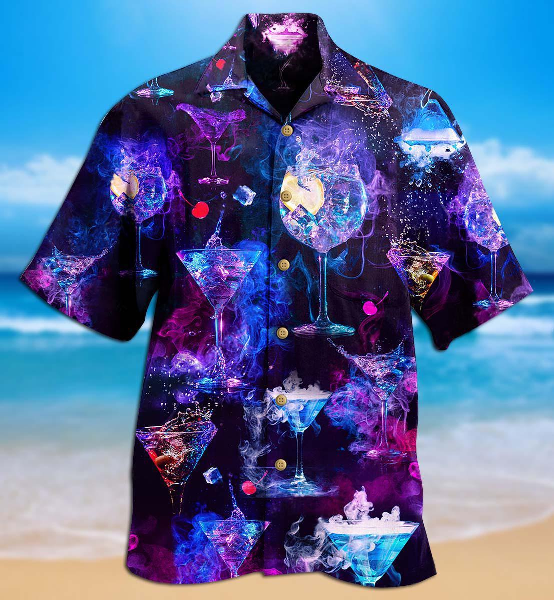 Cocktail Love The Moon Purple - Hawaiian Shirt - Reefox