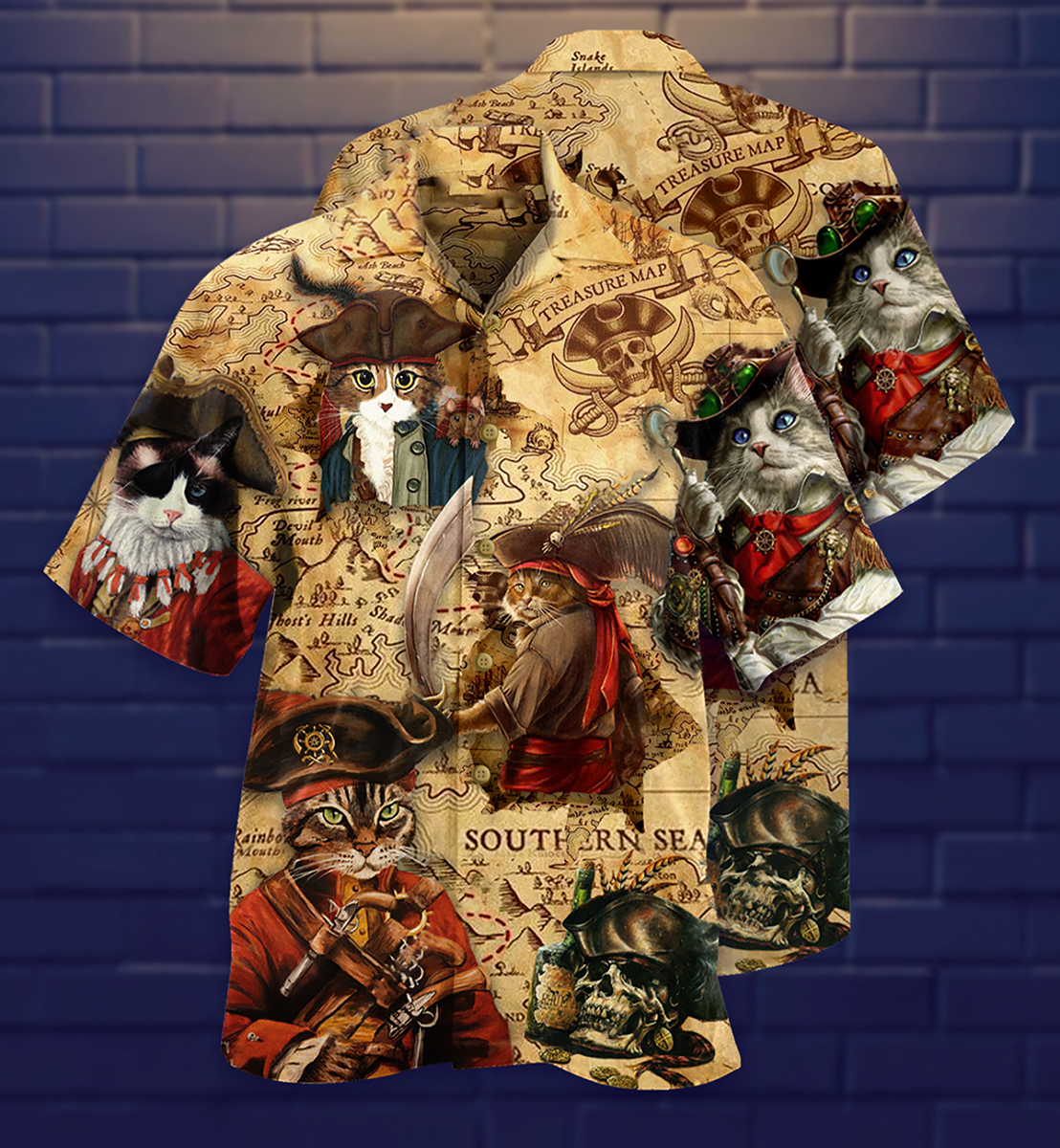 Cat Pirate Amazing Cool Style - Hawaiian Shirt - Reefox