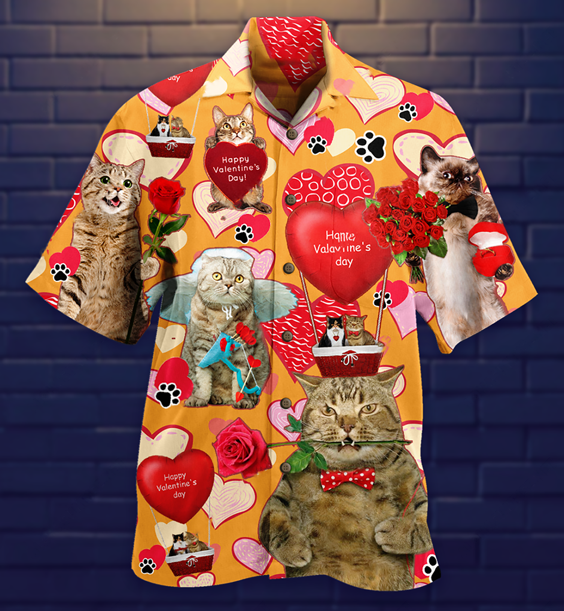 Cat Love You Forever Valentine - Hawaiian Shirt - Reefox