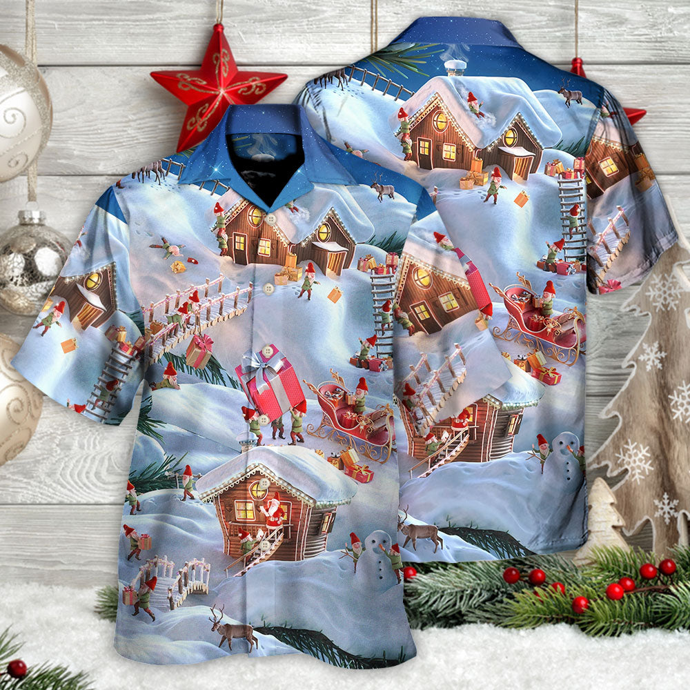 Christmas Santa And Gnome Merry Xmas - Hawaiian Shirt - Reefox