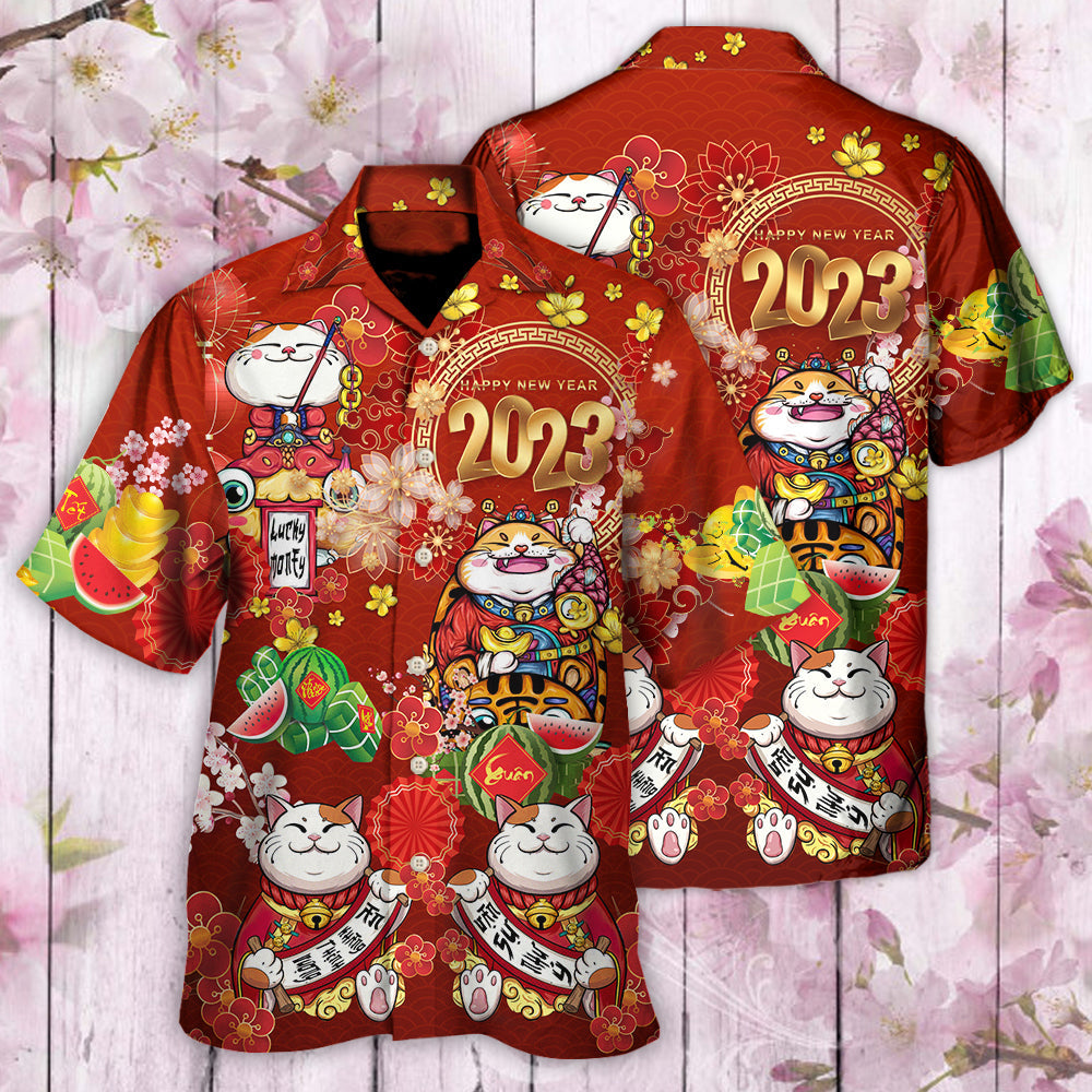 Tet Holiday Cat Happy New Year 2023 - Hawaiian Shirt - Reefox