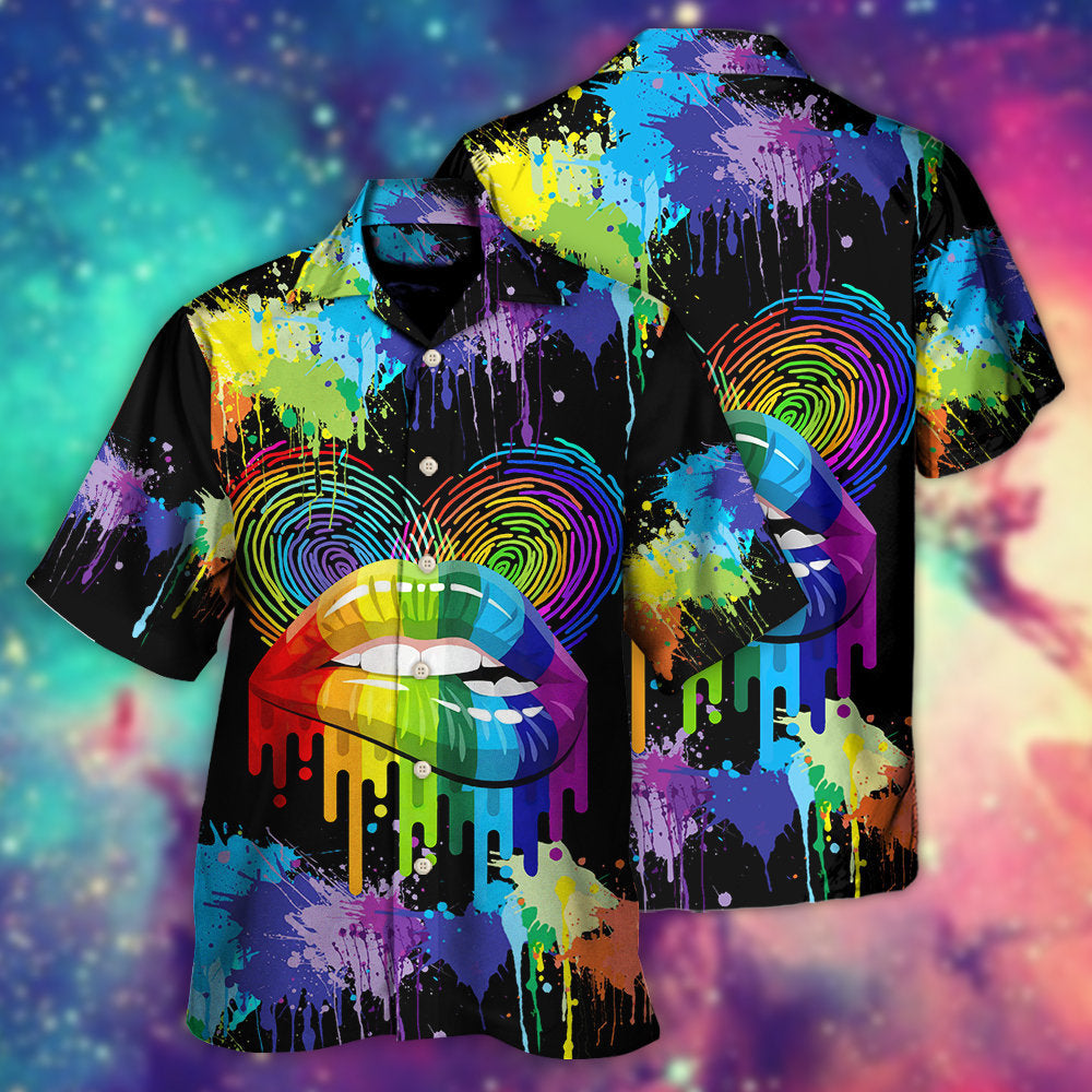 LGBT Lips The Color Of Happiness - Hawaiian Shirt - Reefox