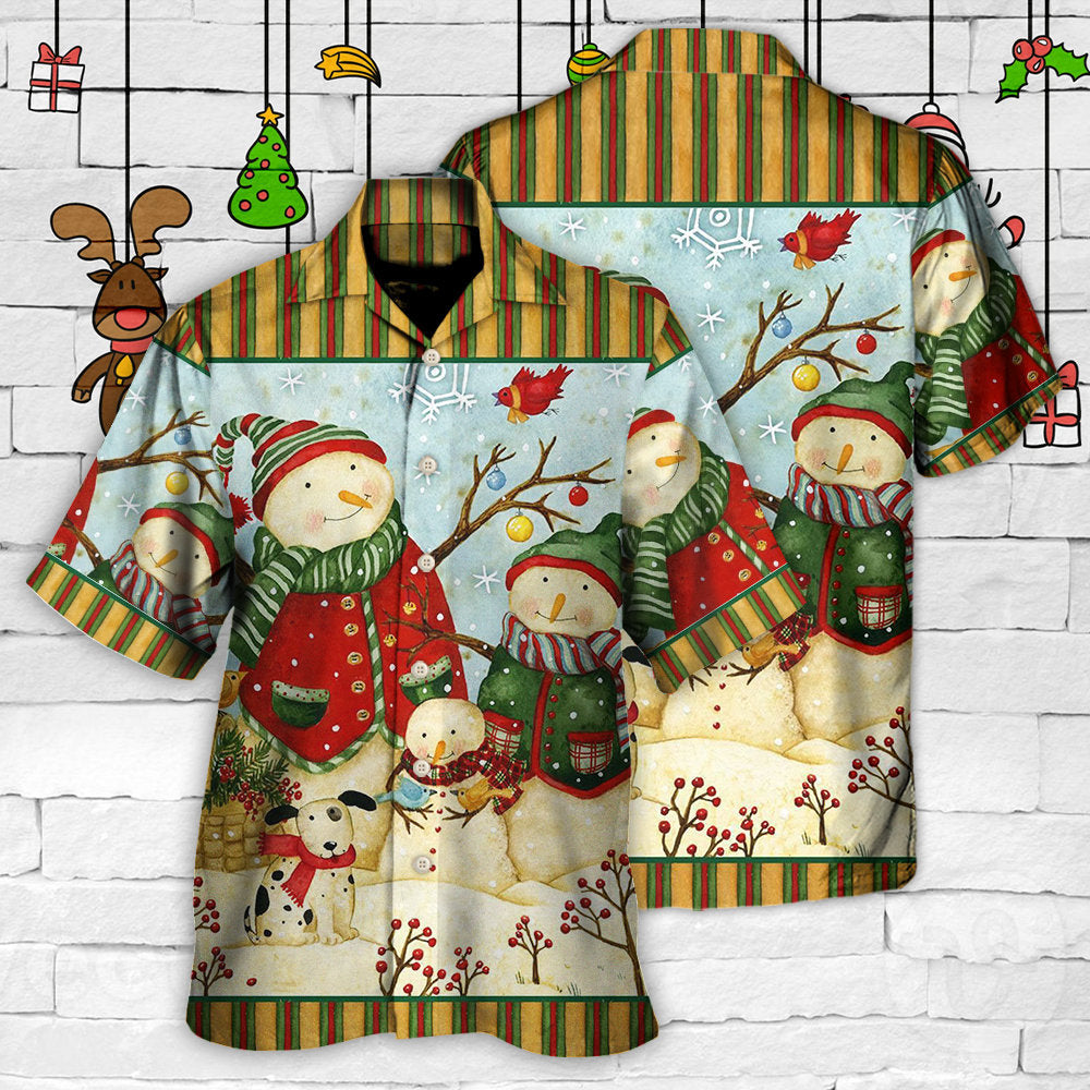 Christmas Cutie Snowman Happy Xmas - Hawaiian Shirt - Reefox