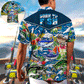 Fishing Hunting Born To Fish Tropical Vibe - Hawaiian Shirt