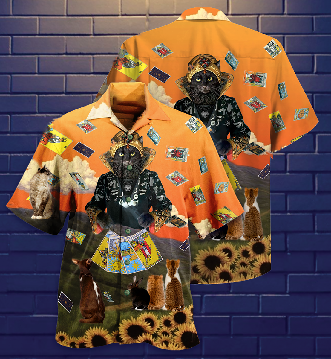 Cat Tarot Cool Style - Hawaiian Shirt - Reefox