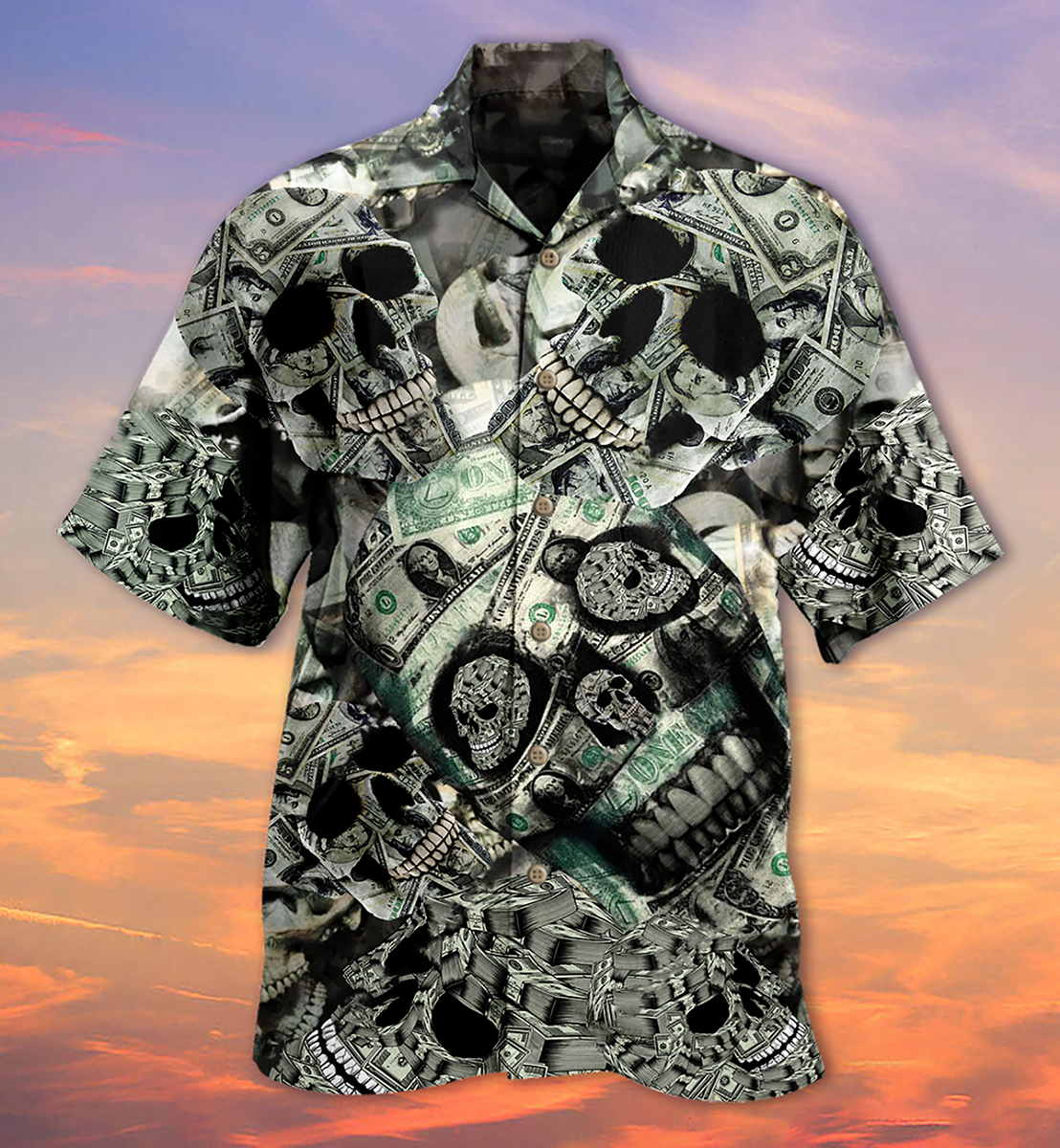 Skull Love Money - Hawaiian Shirt - Reefox