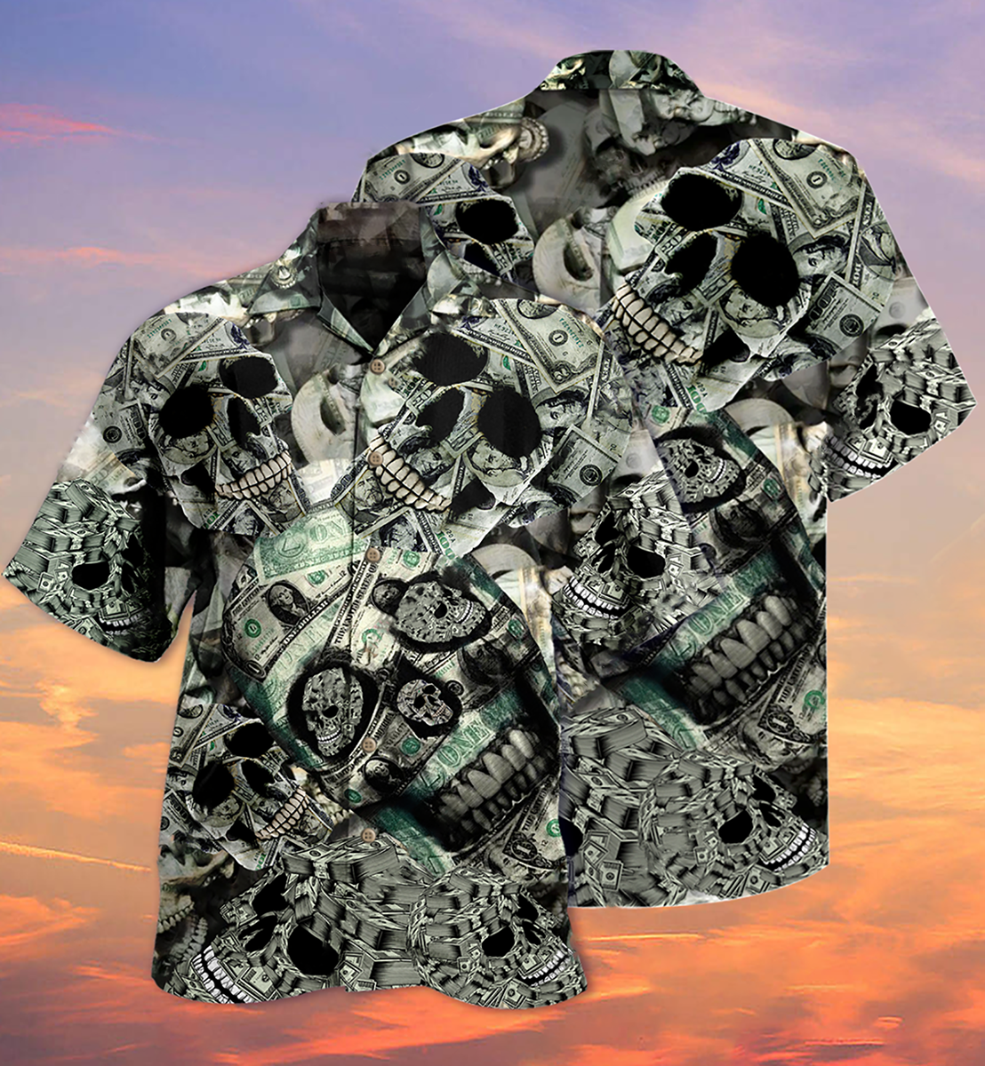 Skull Love Money - Hawaiian Shirt - Reefox
