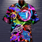 Shark Loves Circle Neon Style - Hawaiian Shirt - Reefox