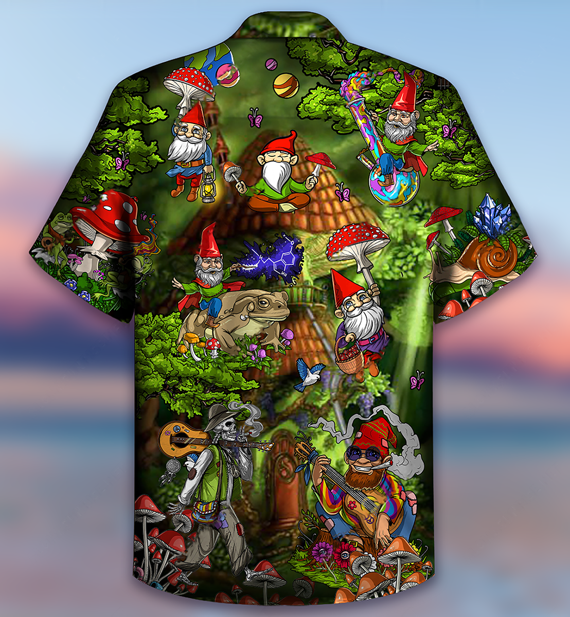 Hippie Mushroom Peace Love Life Color - Hawaiian Shirt - Reefox