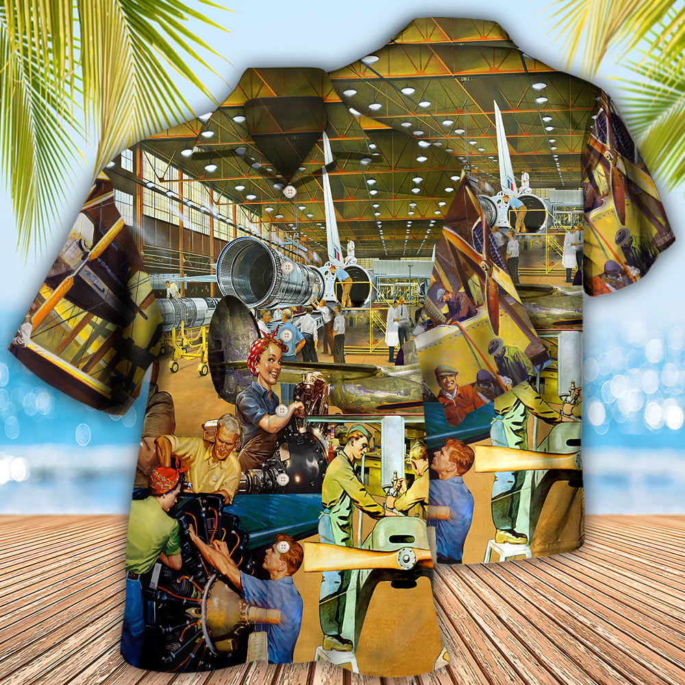 Aircraft Mechanic Style - Hawaiian Shirt - Reefox