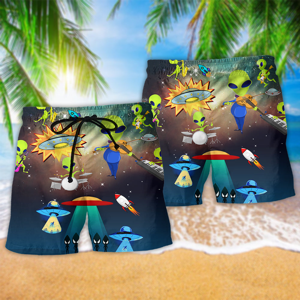 Alien With Music Cool Style - Beach Short Reefox - Owls Matrix LTD
