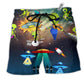 Beach Short / Adults / S Alien With Music Cool Style - Beach Short Reefox - Owls Matrix LTD