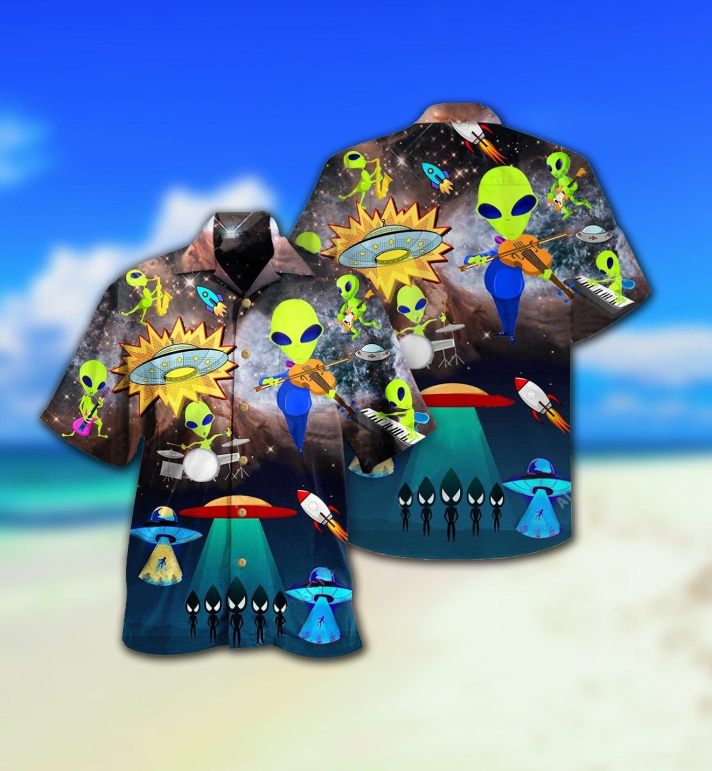 Alien With Music and Fun - Hawaiian Shirt - Reefox
