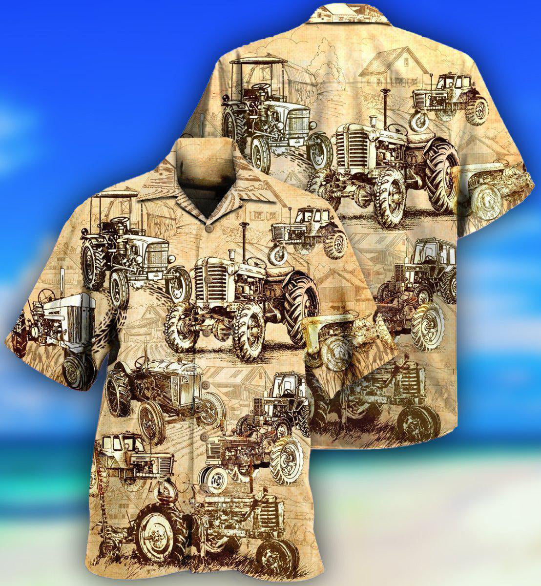 Tractor Farm All I Want To Do Is Work On My Farm - Hawaiian Shirt - Reefox