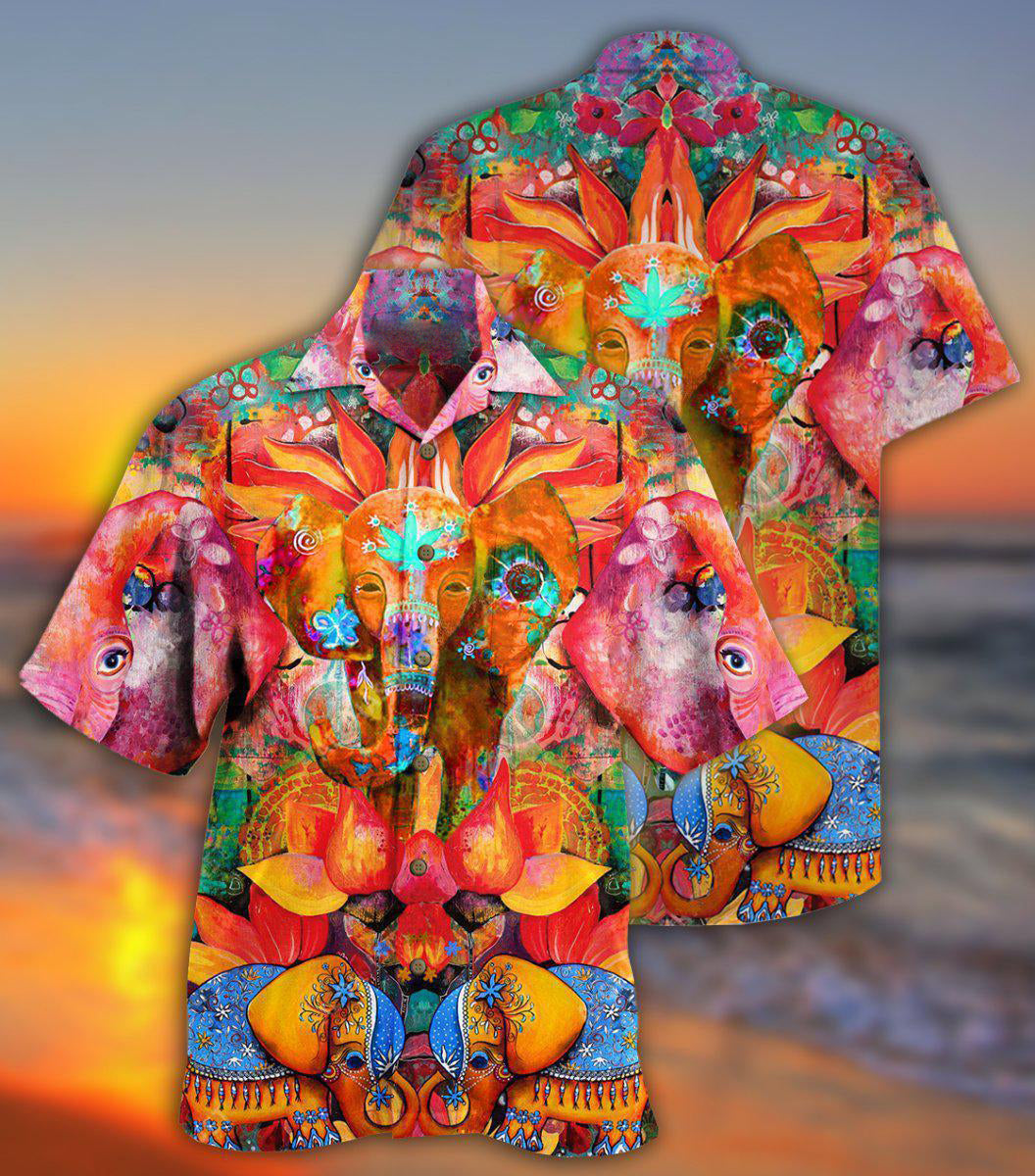 Hippie Elephant Amazing Style - Hawaiian Shirt - Reefox