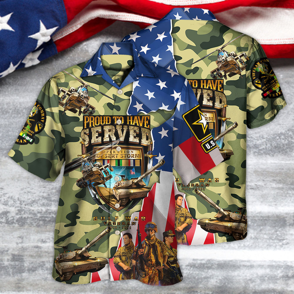 Veteran Colorful America Veteran War And Peace Proud To Have Veteran - Hawaiian Shirt - Reefox