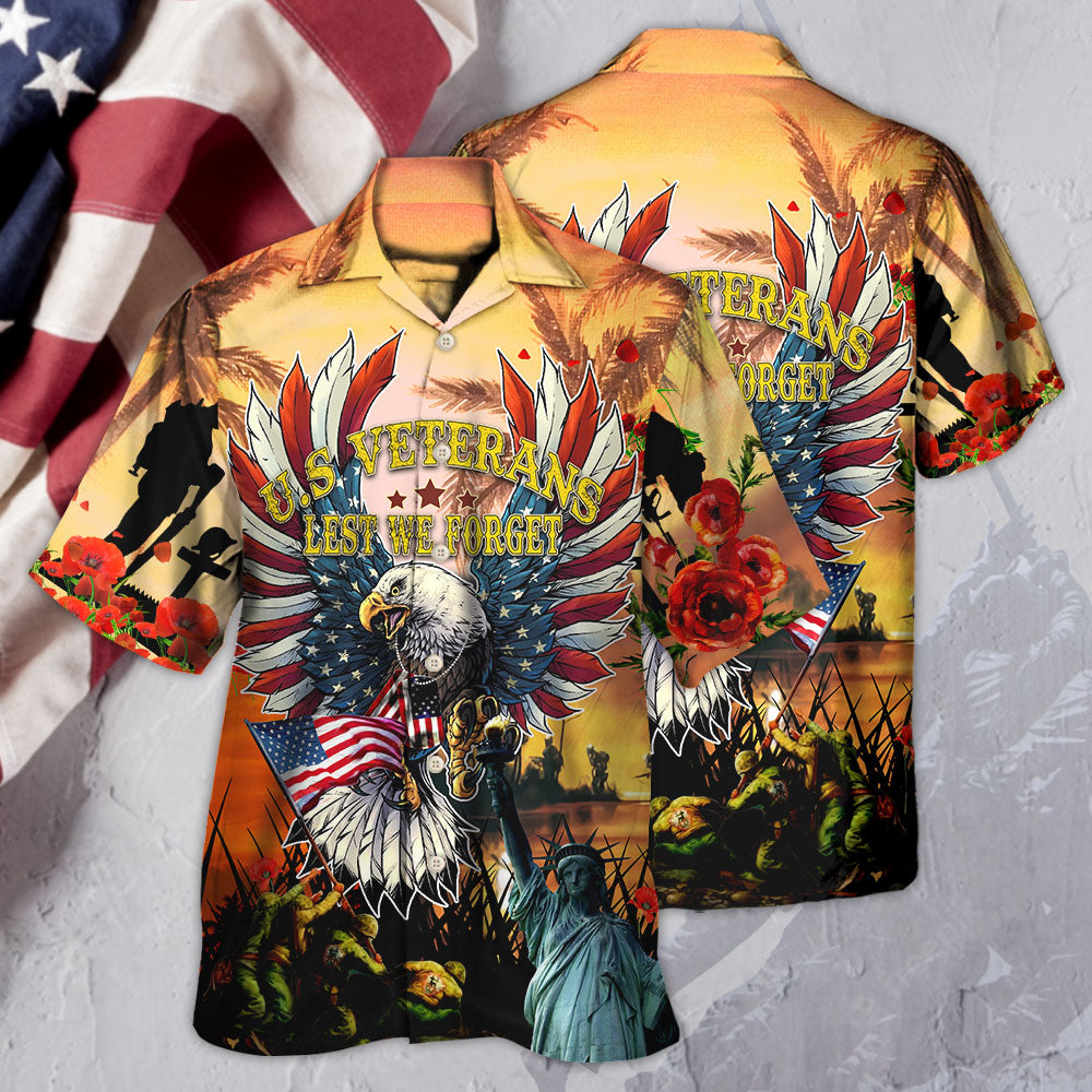 Veteran America Veterans Let We Forget In The Sunset - Hawaiian Shirt - Reefox