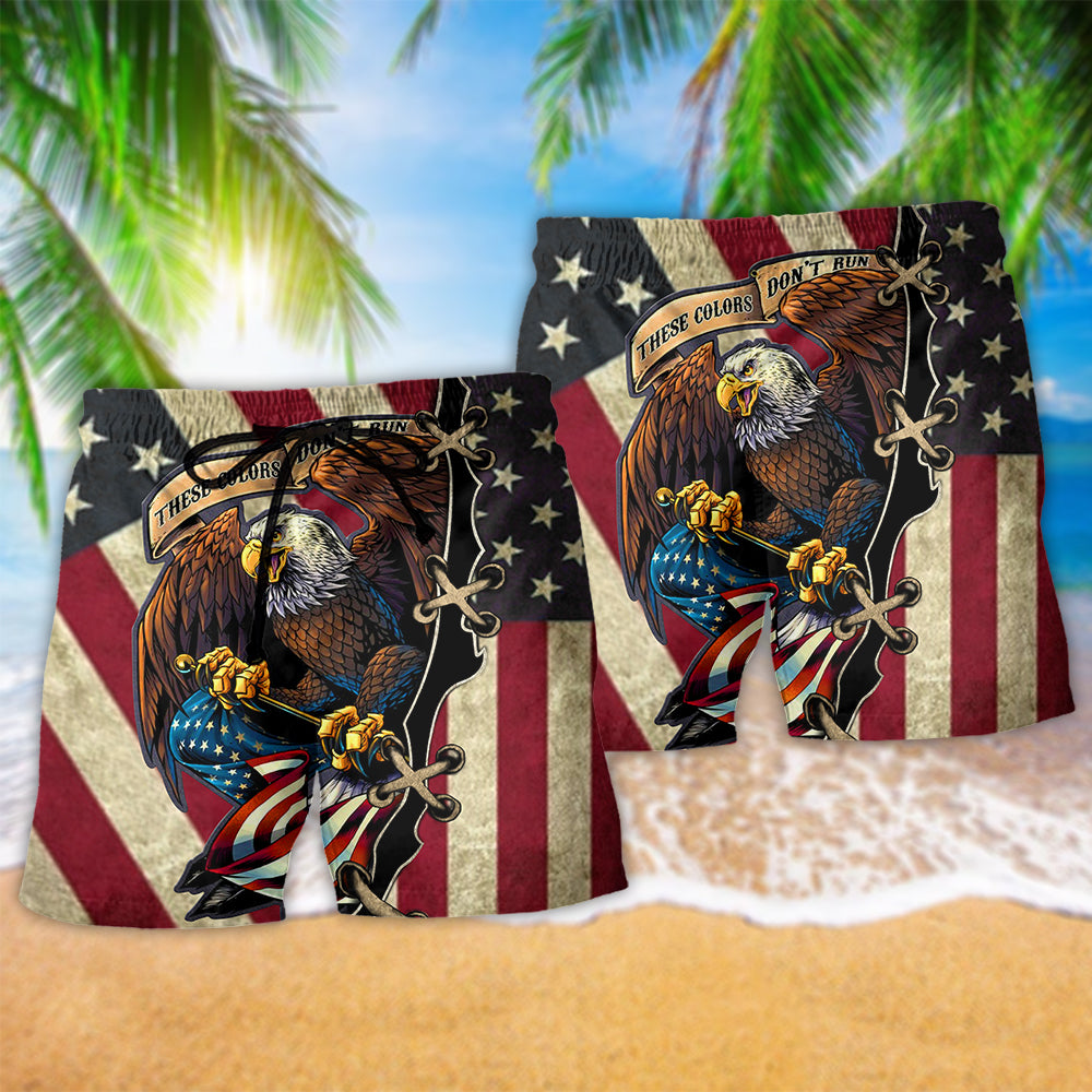 America Eagle Fly Flag - Beach Short Reefox - Owls Matrix LTD
