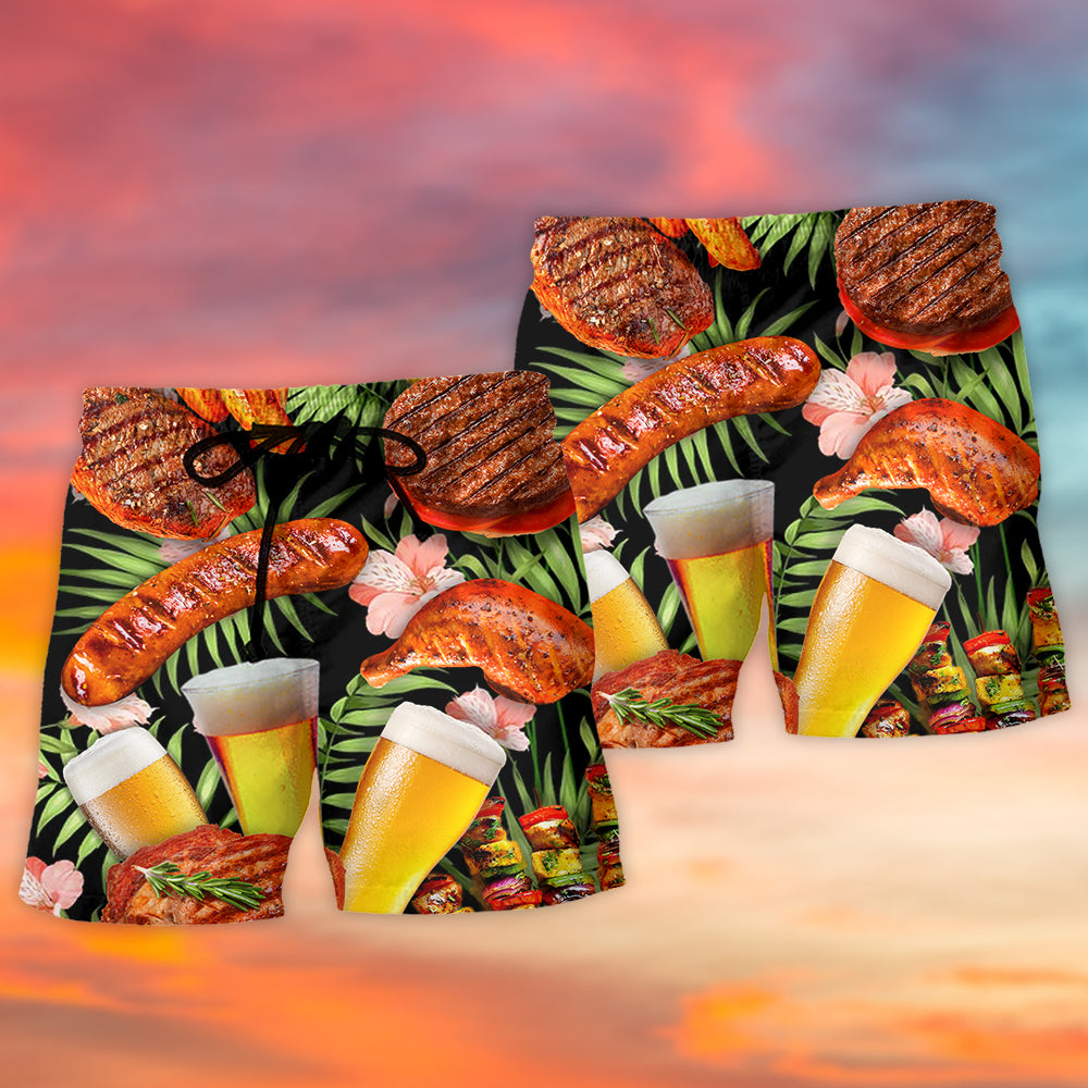BBQ Beer Delicious Style - Beach Short - Owls Matrix LTD