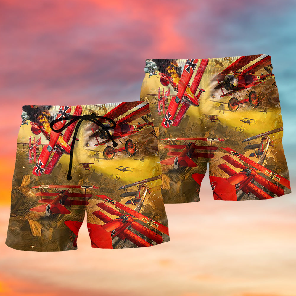 Airplane In The War Style - Beach Short Reefox - Owls Matrix LTD