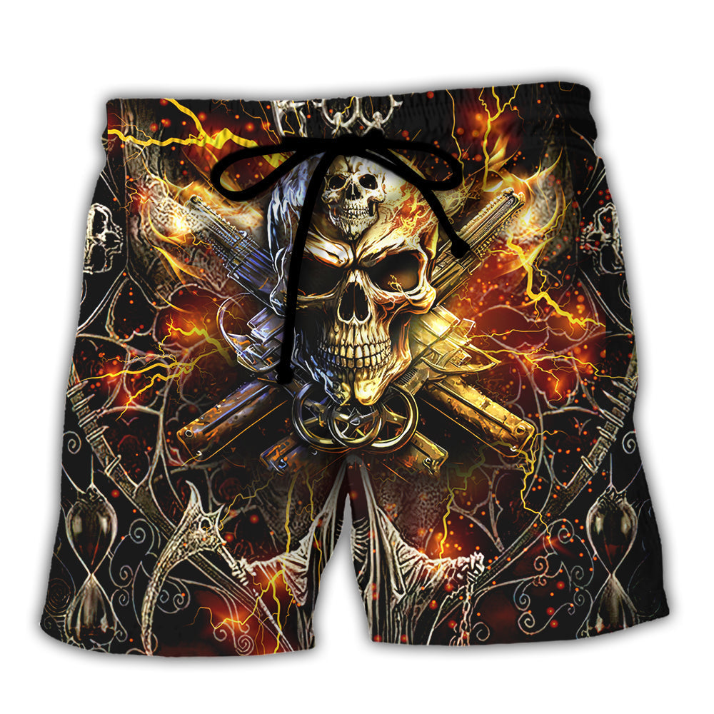 Skull Your First Mistake Was Thinking I Was One Of The Sheep Bullet Fire - Beach Short Reefox