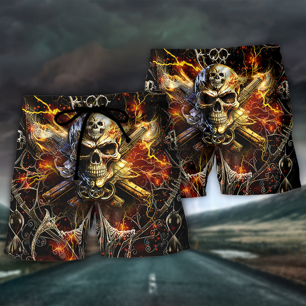 Skull Your First Mistake Was Thinking I Was One Of The Sheep Bullet Fire - Beach Short Reefox