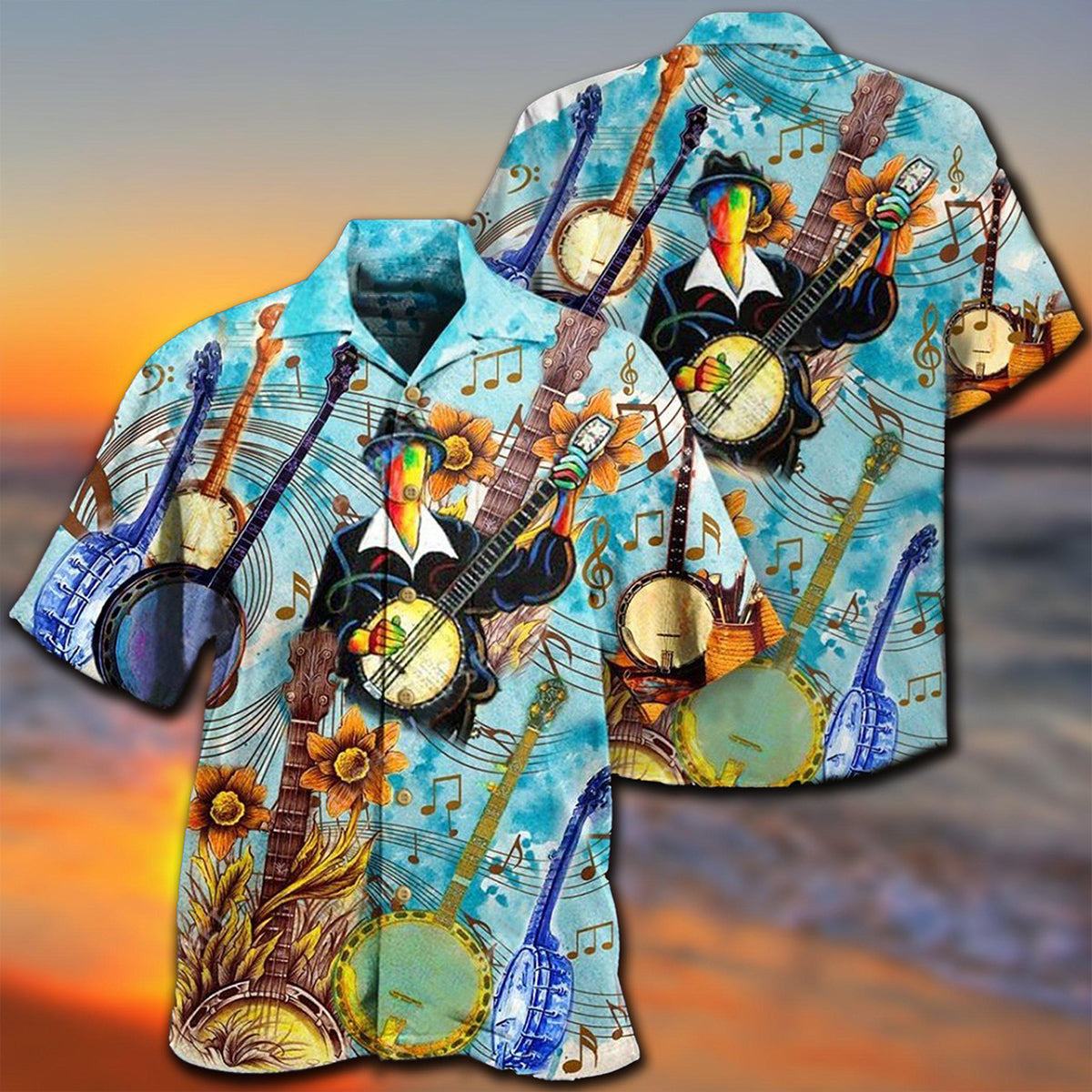 Banjo Music Cheerful Melodies From Banjo - Hawaiian Shirt - Reefox