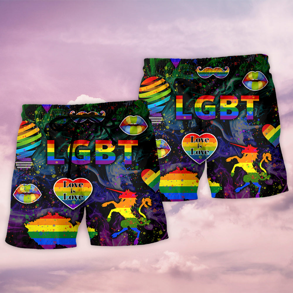 LGBT Be Careful Who You Hate - Beach Short Reefox - Owls Matrix LTD