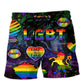 Beach Short / Adults / S LGBT Be Careful Who You Hate - Beach Short Reefox - Owls Matrix LTD