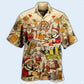Beer Drinking Beer With Santa Claus - Hawaiian Shirt - Reefox