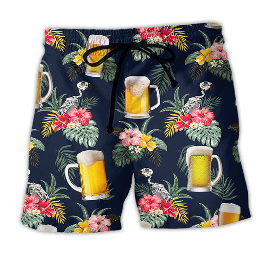 Beach Short / Adults / S Beer Tropical Floral Basic - Beach Short Reefox - Owls Matrix LTD
