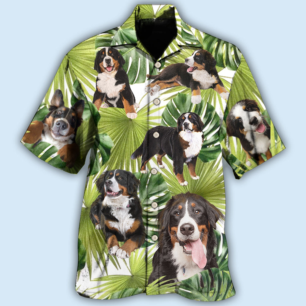Bernese Mountain Dog Tropical Leaf Lover - Hawaiian Shirt - Reefox