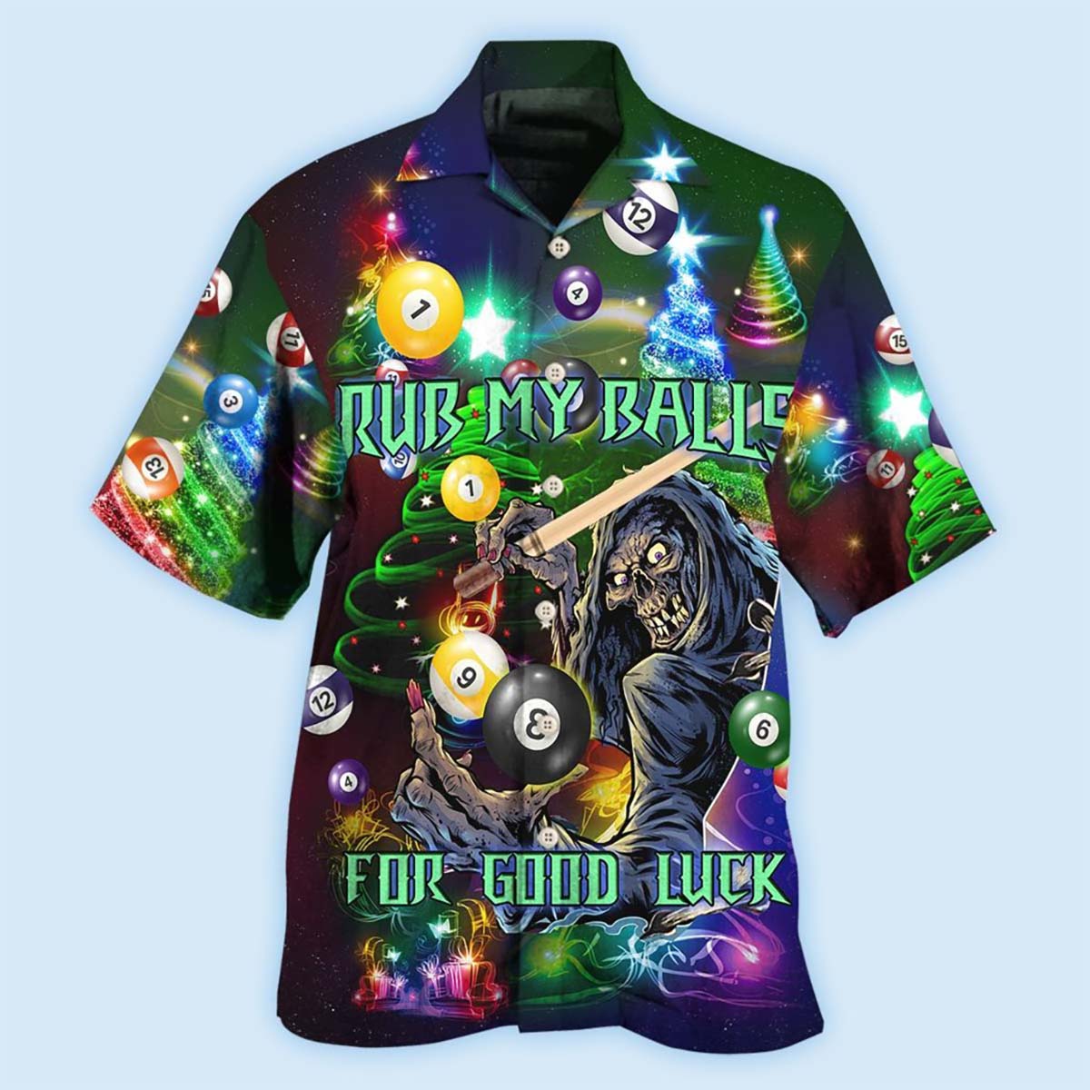 Billiard Rub My Ball For Christmas Night - Hawaiian Shirt - Reefox