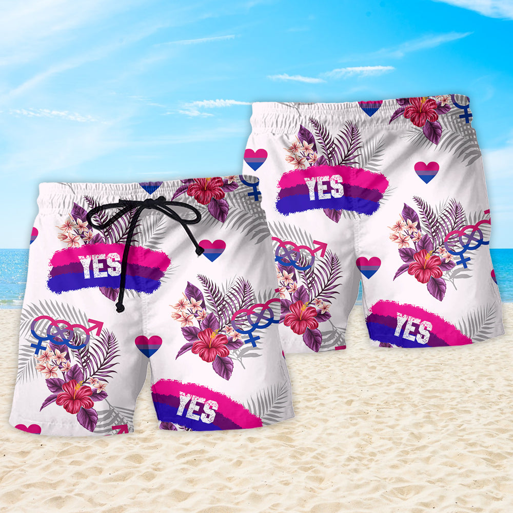 LGBT Bisexual Tropical Leaf Yes - Beach Short Reefox - Owls Matrix LTD